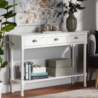 Baxton Studio Garvey Console Table, White