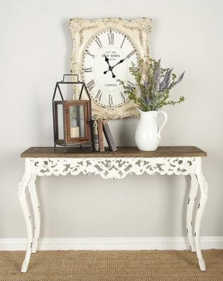 Bayberry Lane Carved Console Table, White