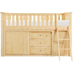 Brighton Low Loft Bunk w/ Bookcase & 2 Dressers