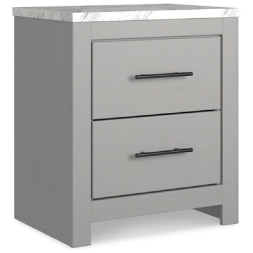 "Cottonburg 22" 2 Drawer Nightstand", Light Gray/White