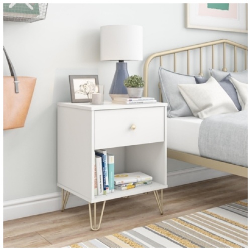 Finley 1-Drawer Nightstand, White