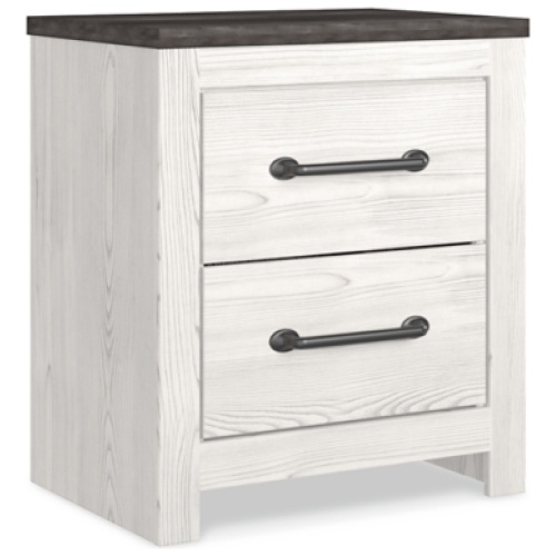 "Gerridan 22" 2 Drawer Nightstand", White/Gray