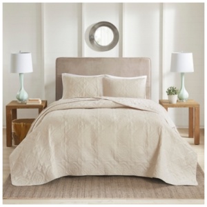 Glen 3 Piece Reversible King/California King Bedspread Set, Cream