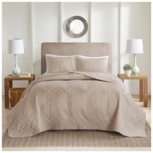 Glen 3 Piece Reversible King/California King Bedspread Set, Khaki