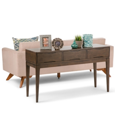 Harper Console Sofa Table, Walnut Brown