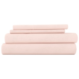 Home Collection Premium Ultra Soft Flannel Twin Bed Sheet Set, Blush