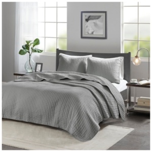 Keaton King/California King 3 Piece Quilt Set, Gray