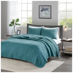 Keaton King/California King 3 Piece Quilt Set, Teal