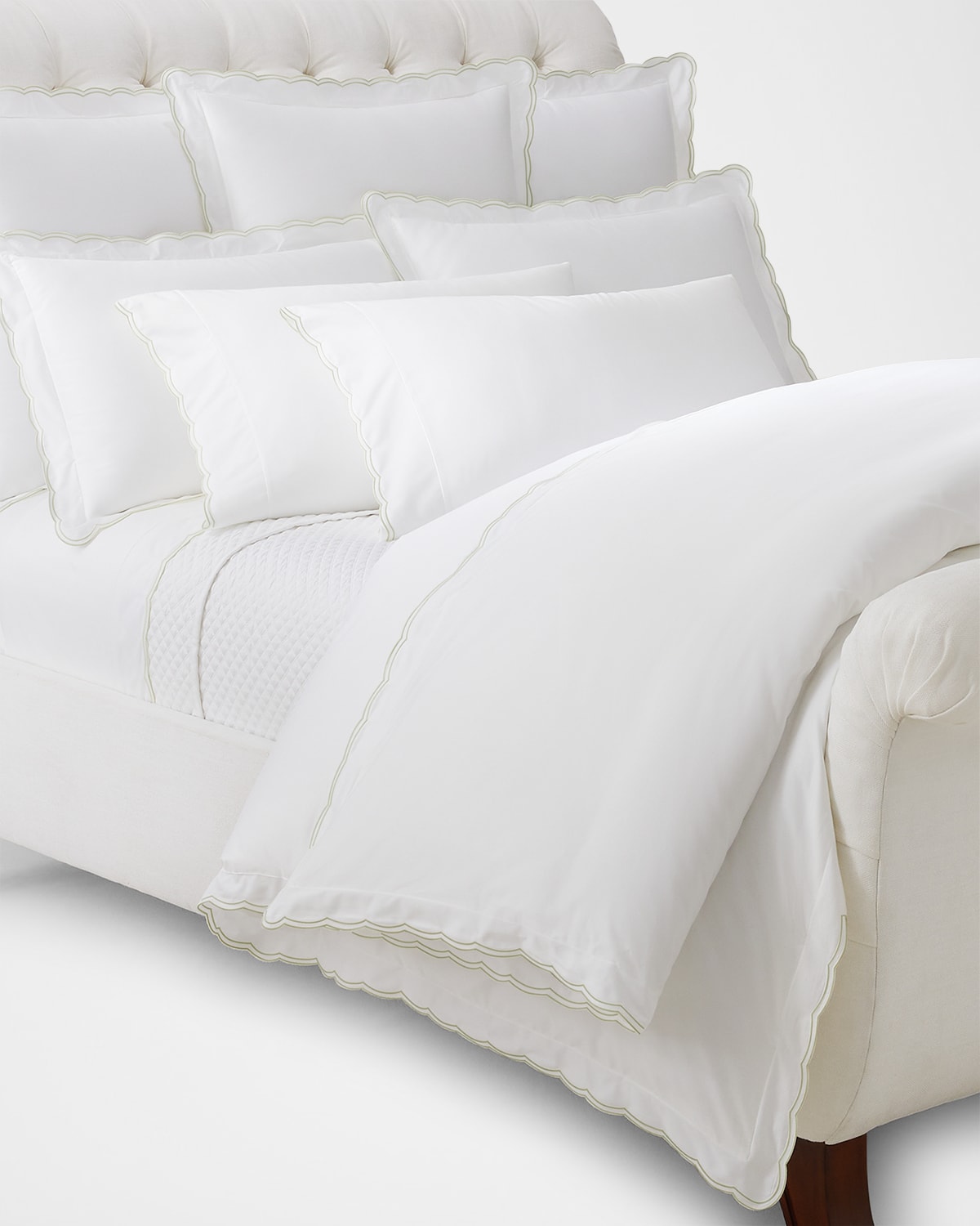 Malin Scalloped Organic Cotton Duvet Cover, KING