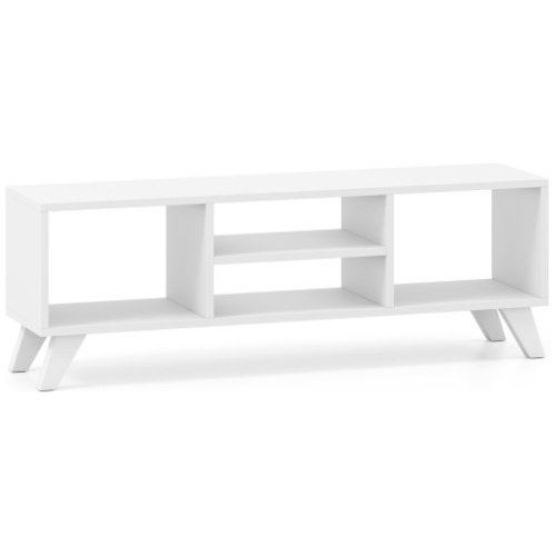 Media TV Console Table with Raised Support Legs-White