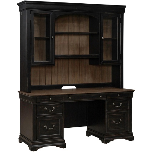 Meritage Jr Executive Credenza Desk and Hutch