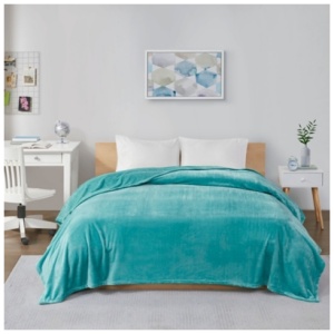 Microlight Plush Oversized Twin/Twin XL Blanket, Aqua