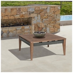 Orbit Square Outdoor Patio Coffee Table, Brown