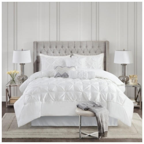 Piedmont 7 Piece Tufted California King Comforter Set, White