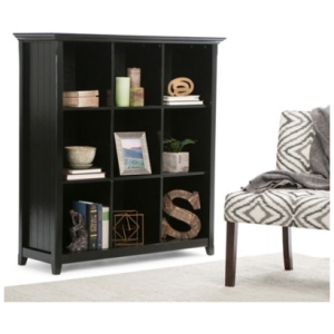 Simpli Home Acadian 9 Cube Bookcase and Storage Unit, Black