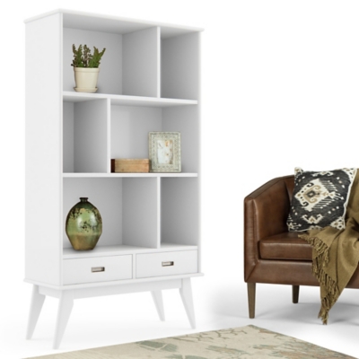 Simpli Home Draper Bookcase and Storage Unit, White