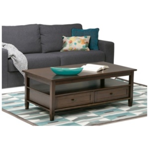 Simpli Home Warm Shaker Coffee Table, Tobacco Brown