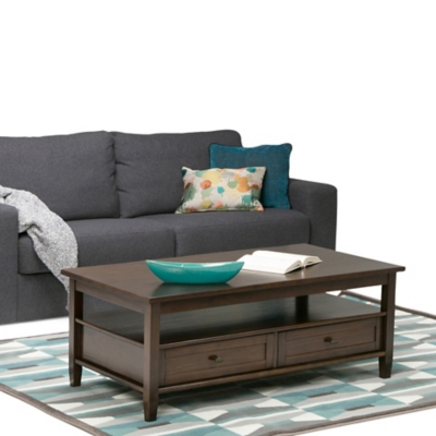 Simpli Home Warm Shaker Coffee Table, Tobacco Brown