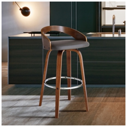 Sonia Bar Stool, Gray/Chrome
