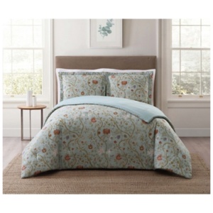 Style 212 Bedford King Comforter Set, Blush Pink/Blue