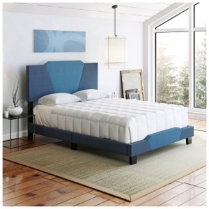 Talulah Queen Upholstered Linen Platform Bed