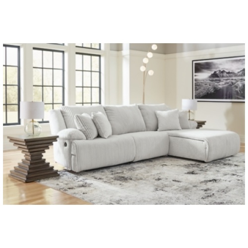 Top Tier 3-Piece Manual Reclining Modular Sectional Sofa Chaise, Alloy