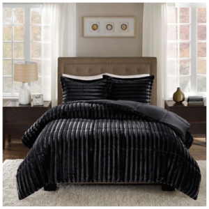 York Full/Queen Comforter Mini Set, Black