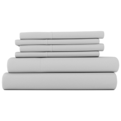 iEnjoy Home Luxury Ultra Soft King Bed Sheet Set, Light Gray