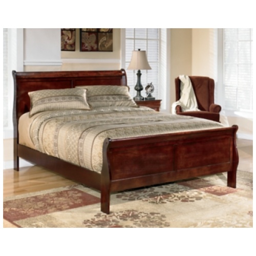 Alisdair King Sleigh Bed, Reddish Brown