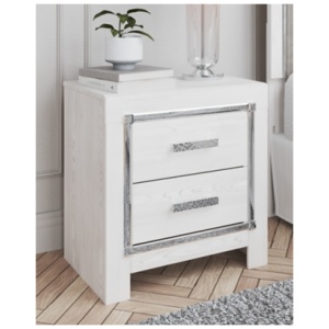 Altyra 24" 2 Drawer Charging Nightstand, White