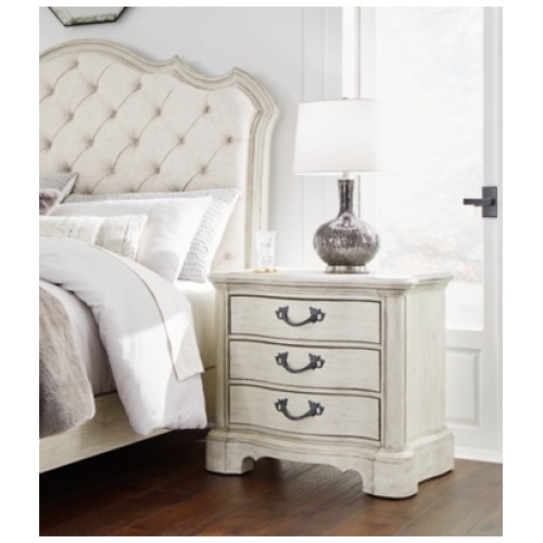 Arlendyne 33" 3 Drawer Charging Nightstand, Antique White