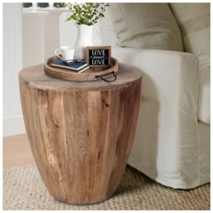 Arthur Cylindrical Side End Table, Brown