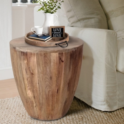 Arthur Cylindrical Side End Table, Brown