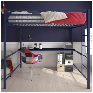 Atwater Living Mason Full Loft Bed with Desk, Blue