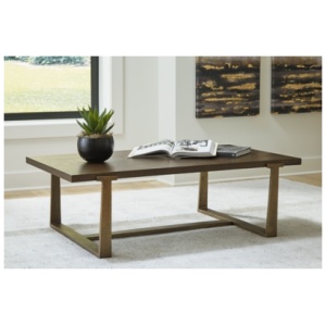 Balintmore Rectangular Coffee Table, Brown/Gold Finish