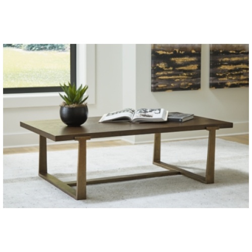 Balintmore Rectangular Coffee Table, Brown/Gold Finish