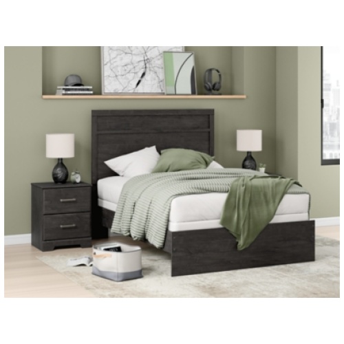 Belachime Full Panel Bed, Charcoal