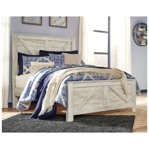 Bellaby Queen Crossbuck Panel Bed, Whitewash