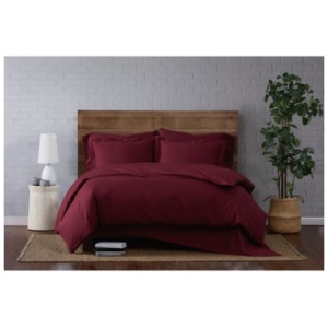 Brooklyn Loom Classic Cotton King Duvet Set, Burgundy