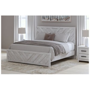 Cayboni King Panel Bed, Whitewash