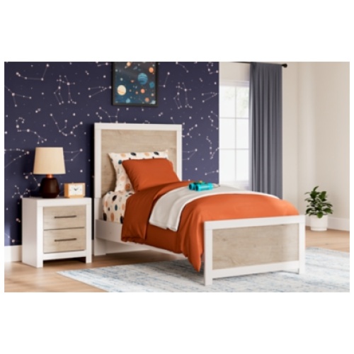 Charbitt Twin Panel Bed, Two-tone
