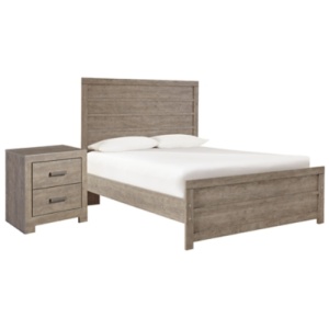 Culverbach Full Panel Bed with Nightstand, Gray