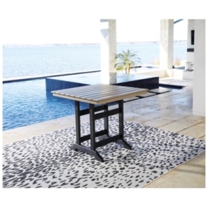 Fairen Trail Outdoor Counter Height Dining Table, Black/Driftwood