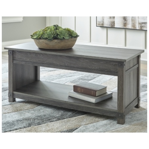 Freedan Lift Top Coffee Table with Storage, Grayish Brown