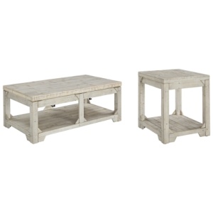 Fregine Coffee Table with 1 End Table, Whitewash