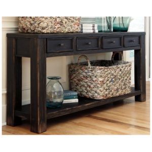 Gavelston 4 Drawers Sofa/Console Table, Black