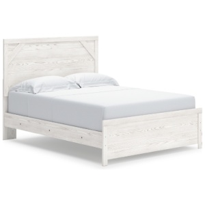 Gerridan Queen Panel Bed, White/Gray