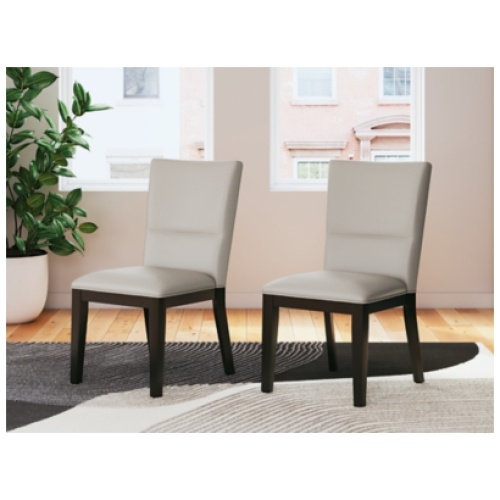 Glinari Dining Chair Leather, Taupe/Black