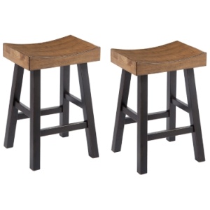 Glosco 2-Piece Bar Stool, Medium Brown/Dark Brown