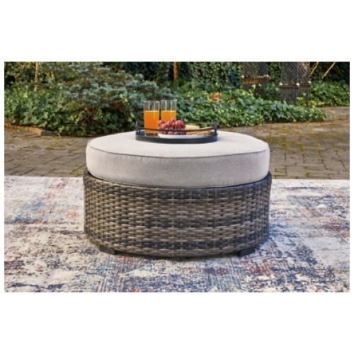 Harbor Court Outdoor Ottoman, Gray